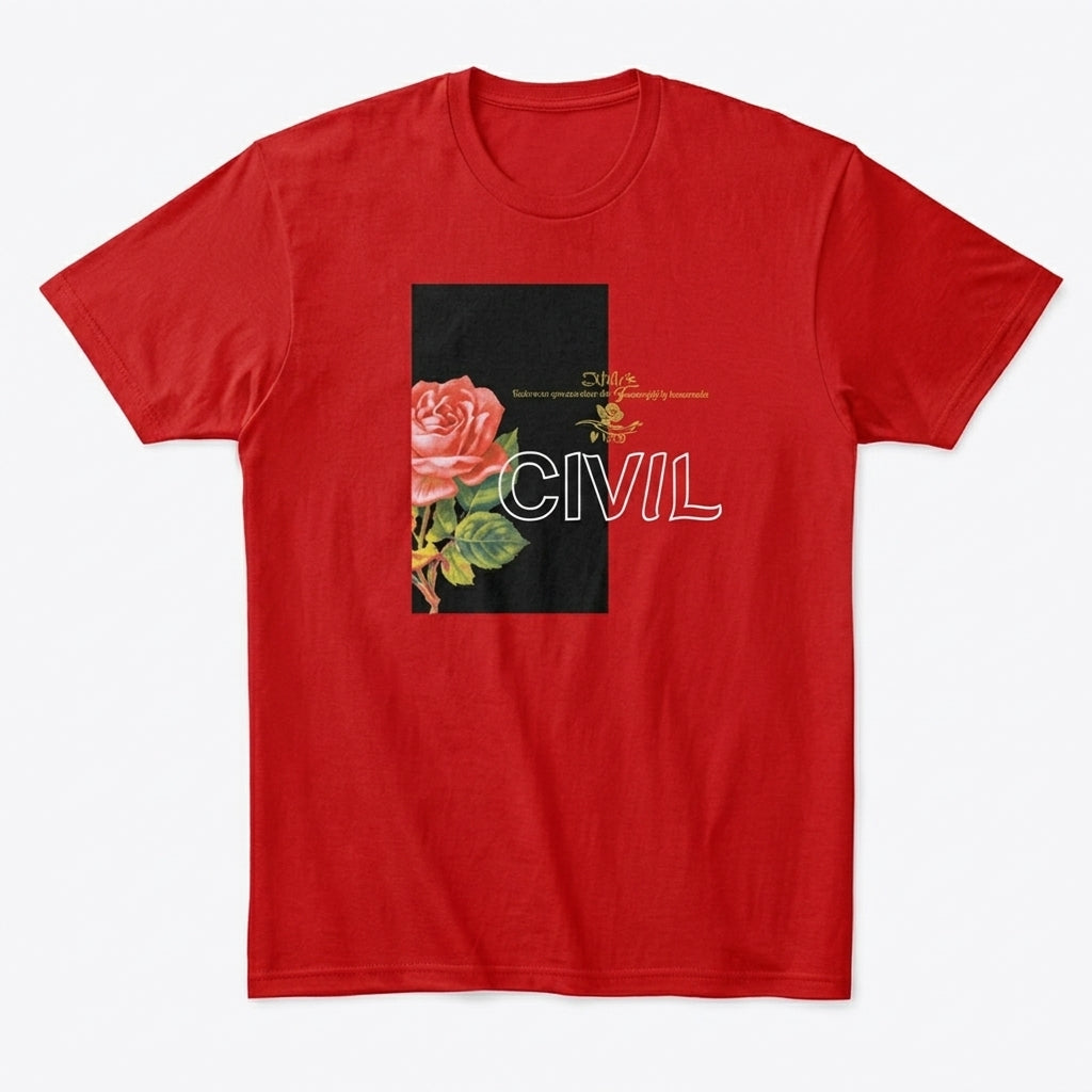 Civil Red Rose Boxed Graphic T-Shirt