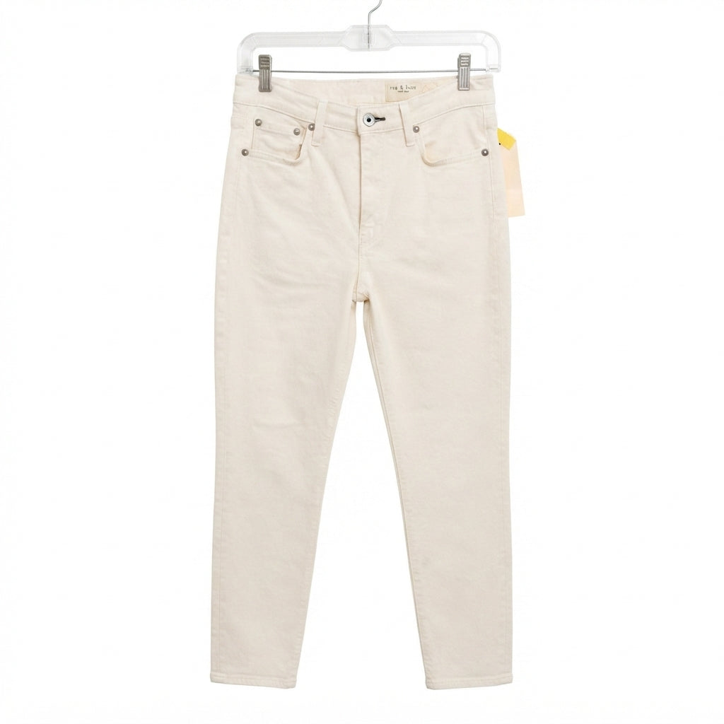 Rag & Bone New York Cream Slim Straight Jeans (Size 28)