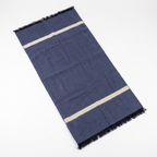 Five Four Men's "Harvard" Viscose Scarf – Muted Slate Navy Blue with Cream Accent Stripe
