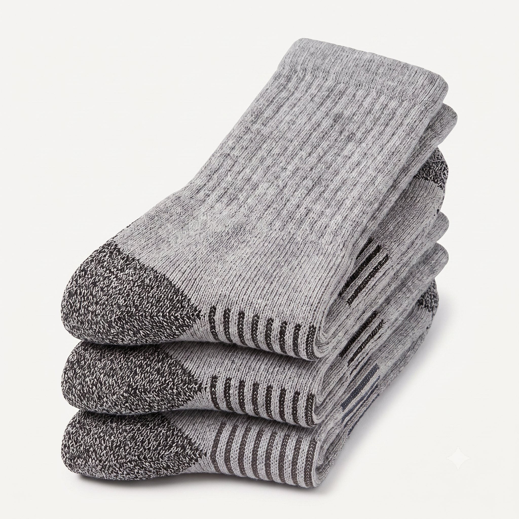 HOT FEET Kids Wool Blend Crew Winter Socks (4-Pack) - Grey