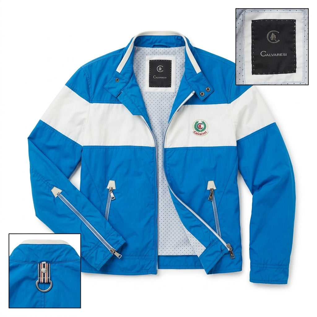 Calvaresi NBA Licensed Lightweight Track Jacket - Bright Blue made in Italy