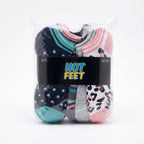 HOT FEET Women's No-Show Socks 6-Pack – Polka Dots, Stripes, Pink Leopard & Solids Low-Cut Socks (Size 4-10)