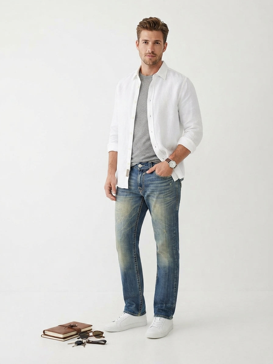 Etro Vintage Faded Blue Bootcut Jeans (Size: 40)