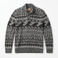 AMIRI Palm Tree Printed Camp Collar Neck Sweater Isle Wave Pattern Button Mock - Made in Italy