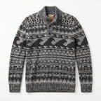 AMIRI Palm Tree Printed Camp Collar Neck Sweater Isle Wave Pattern Button Mock - Made in Italy