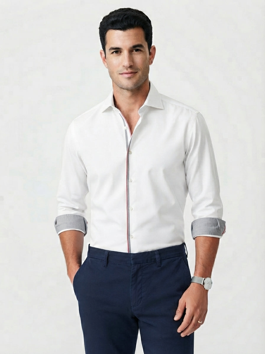 HUGO by Hugo Boss White Slim Fit Easy Iron Shirt (Size 42/US 16.5)