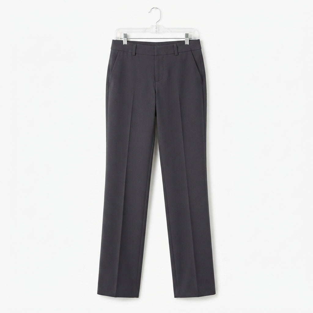 Navy Front Crease Tailored Trousers