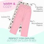 Mad Dog Girls' 3-Pack Microfleece Pajama Pants Set - Pink Bow & Butterfly, Pink Stars, and Pink Solid