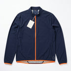 Iffley Road Men's Performance Running Jacket  made in Italy- Navy/Orange - 50% OFF