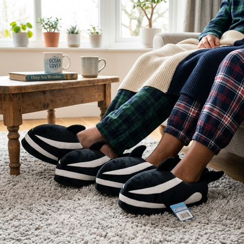 Coddies Orca Slippers Plush Novelty Killer Whale House Shoes