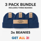 San Diego Hat Co. Clarise Beanie 3-Pack – Women's Wool Blend Rib Knit Cuffed Winter Hats, One Size