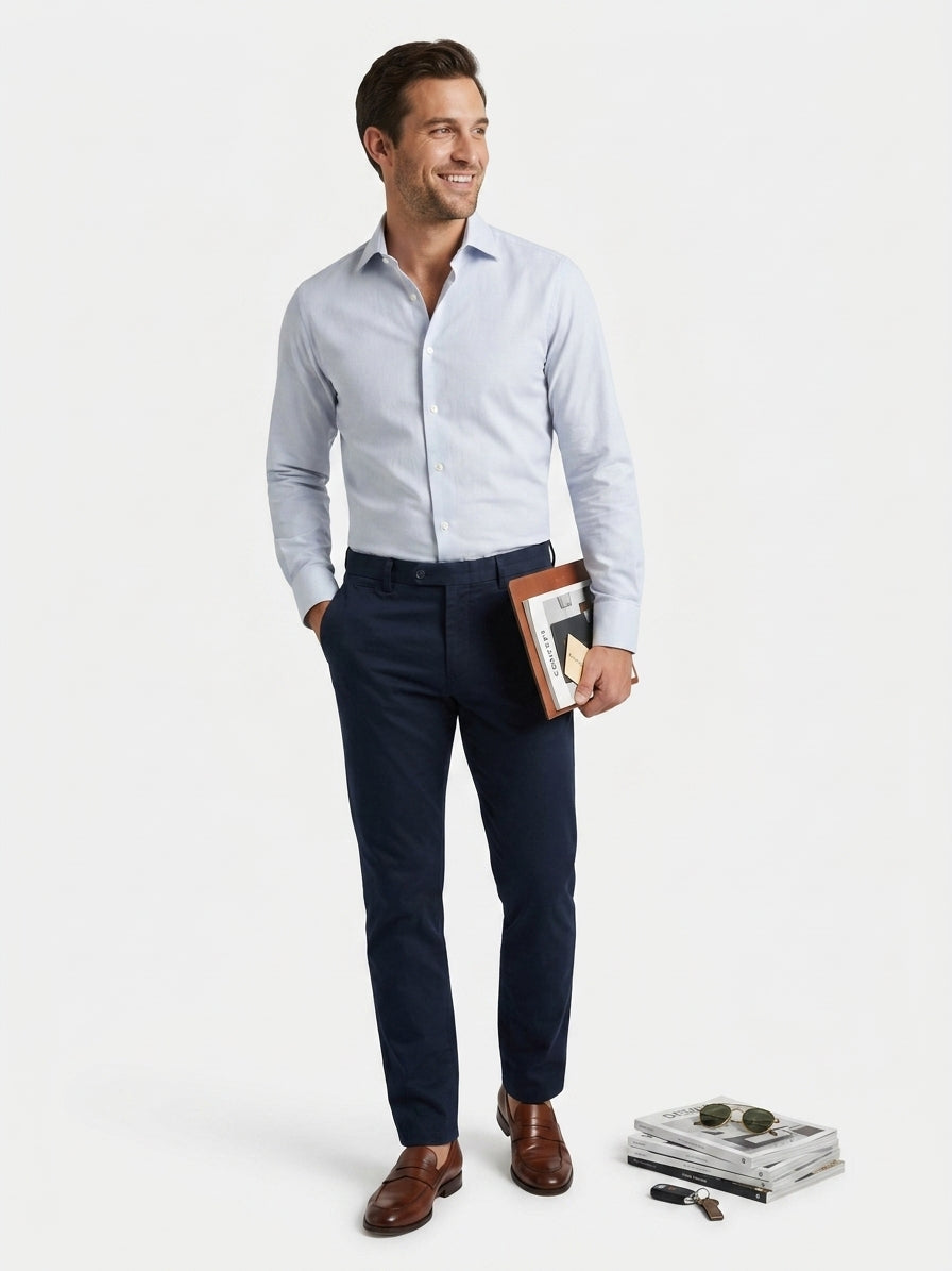 Anto Beverly Hills Textured Dress Shirt (Size 16.5/36-37)