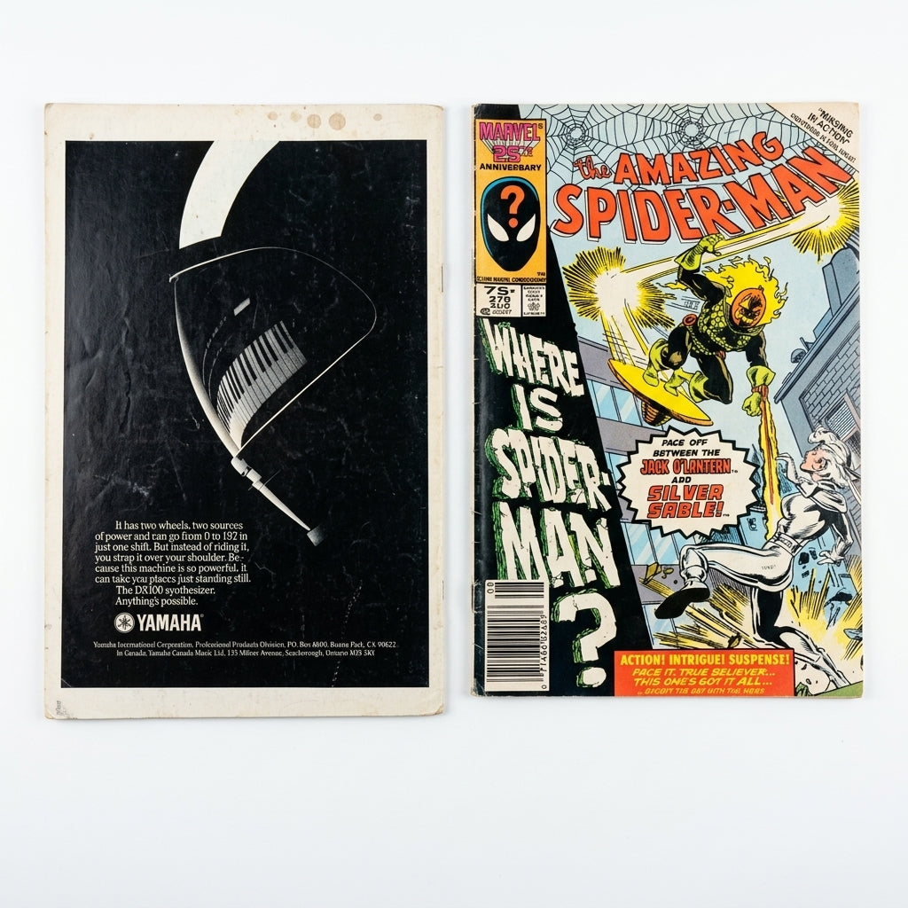 The Amazing Spider-Man #279 (Vintage Comic with Yamaha DX100 Synthesizer Ad)