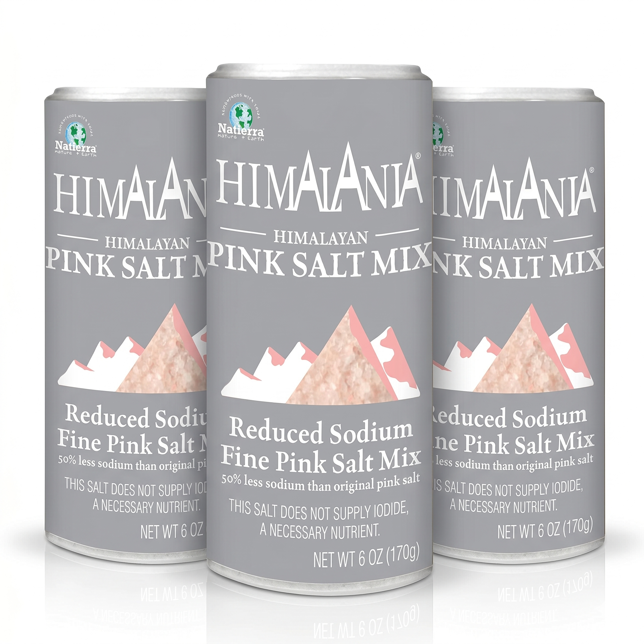 Natierra Himalania® Reduced Sodium Fine Pink Salt Shaker – 6 oz