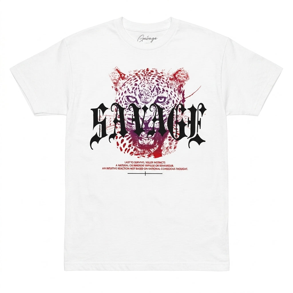 CV Los Angeles Savage Leopard Graphic T-Shirt (Size M)