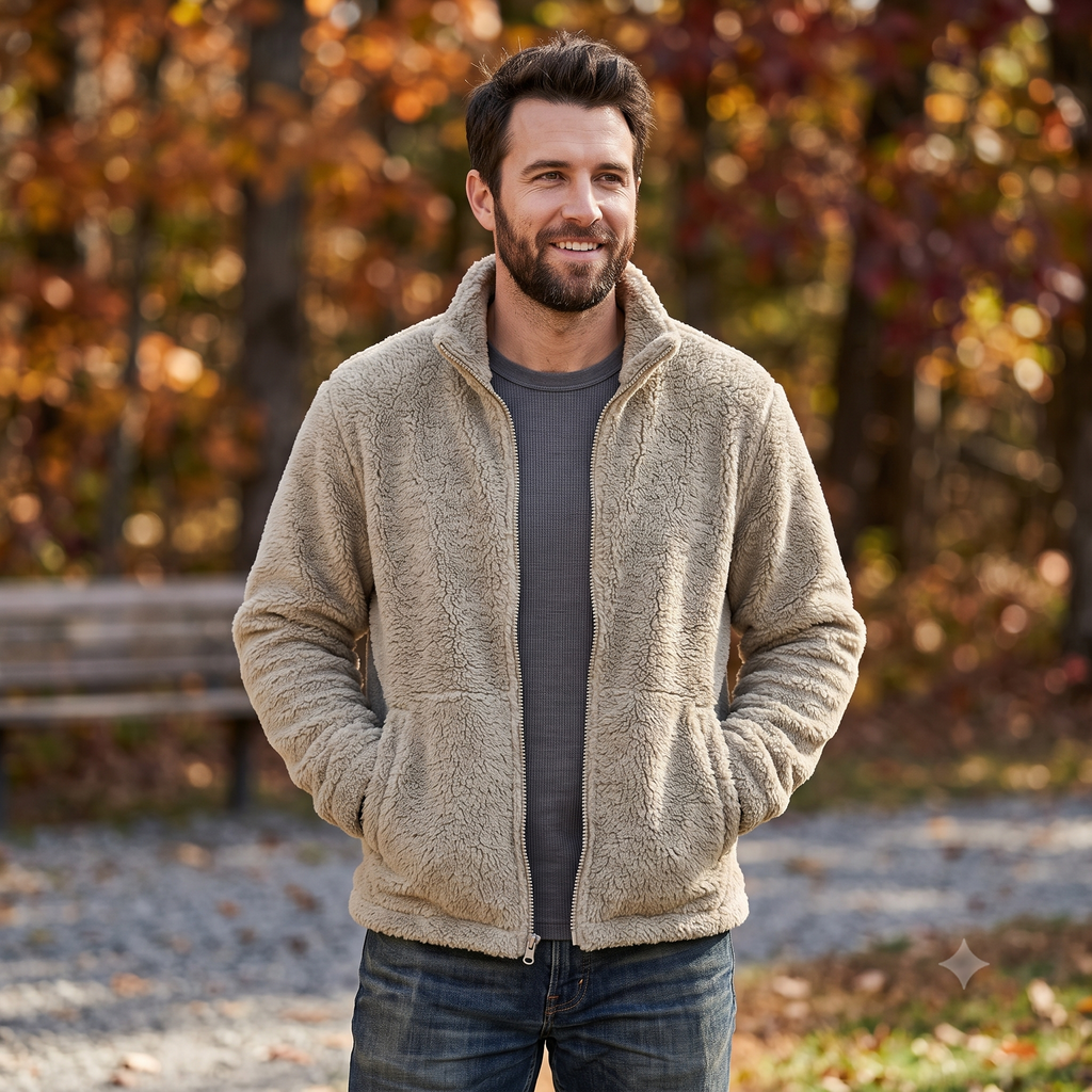 Mad Dog Concepts Men's Full-Zip Plush Sherpa Fleece Jacket - Olive (Size Medium)