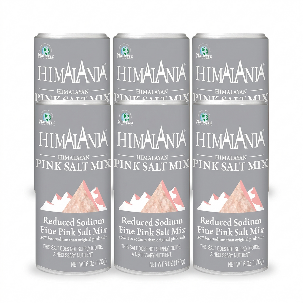 Natierra Himalania Reduced Sodium Fine Pink Salt Shaker (6 oz, 6-Pack) – Bulk Value