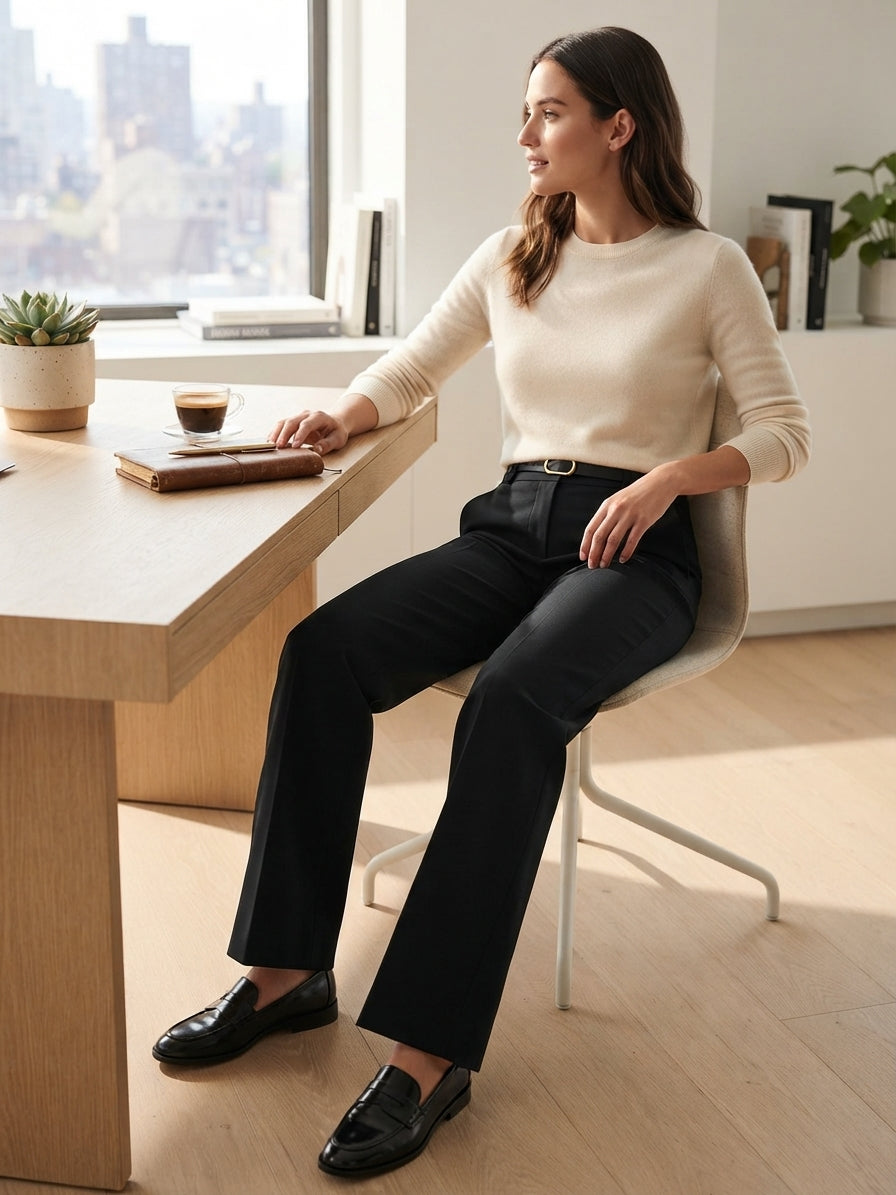 Jaggad Black Stretch Flared Pants
