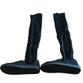 JL Cozy Knit Black Cable Knit Over-The-Knee Boot Socks / Slipper Boots - Size 8