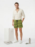 ETRO Neon Green Zebra Print Shorts