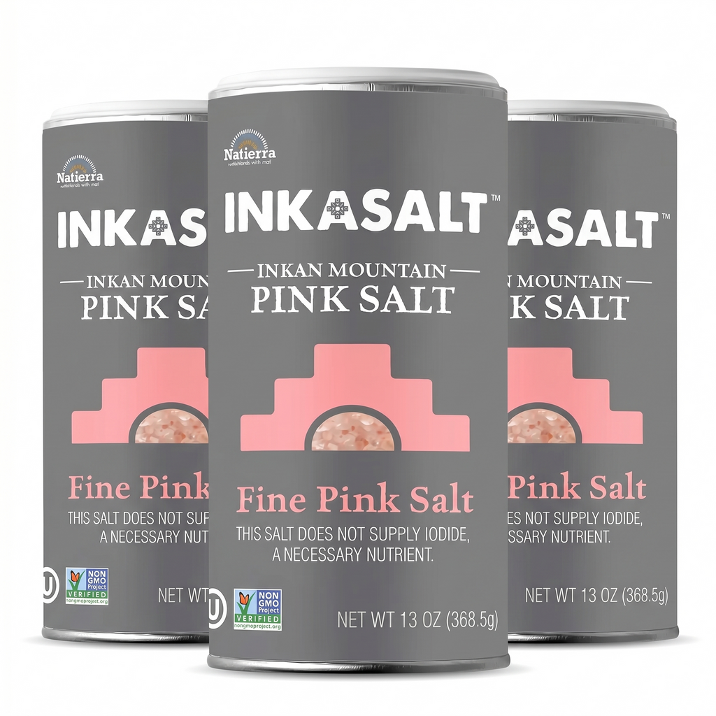Natierra Himalania® Fine InkaSalt Pink Salt Shaker – 13 oz (368g), 3-Pack