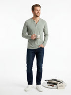 John Varvatos Star USA Light Grey Long Sleeve V-Neck Tee Size: 38-40