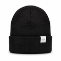 Five Four Men's "FF.LA" Classic Ribbed Knit Cuff Beanie – Premium Black Daily Watch Cap