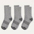 HOT FEET Kids Wool Blend Crew Winter Socks (4-Pack) - Grey