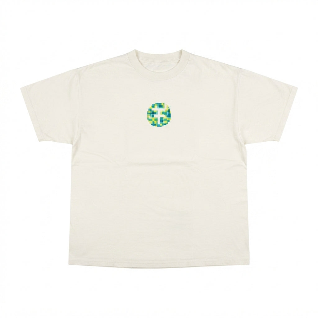 FIVE FOUR Back Pixel Logo T-Shirt (Cream)
