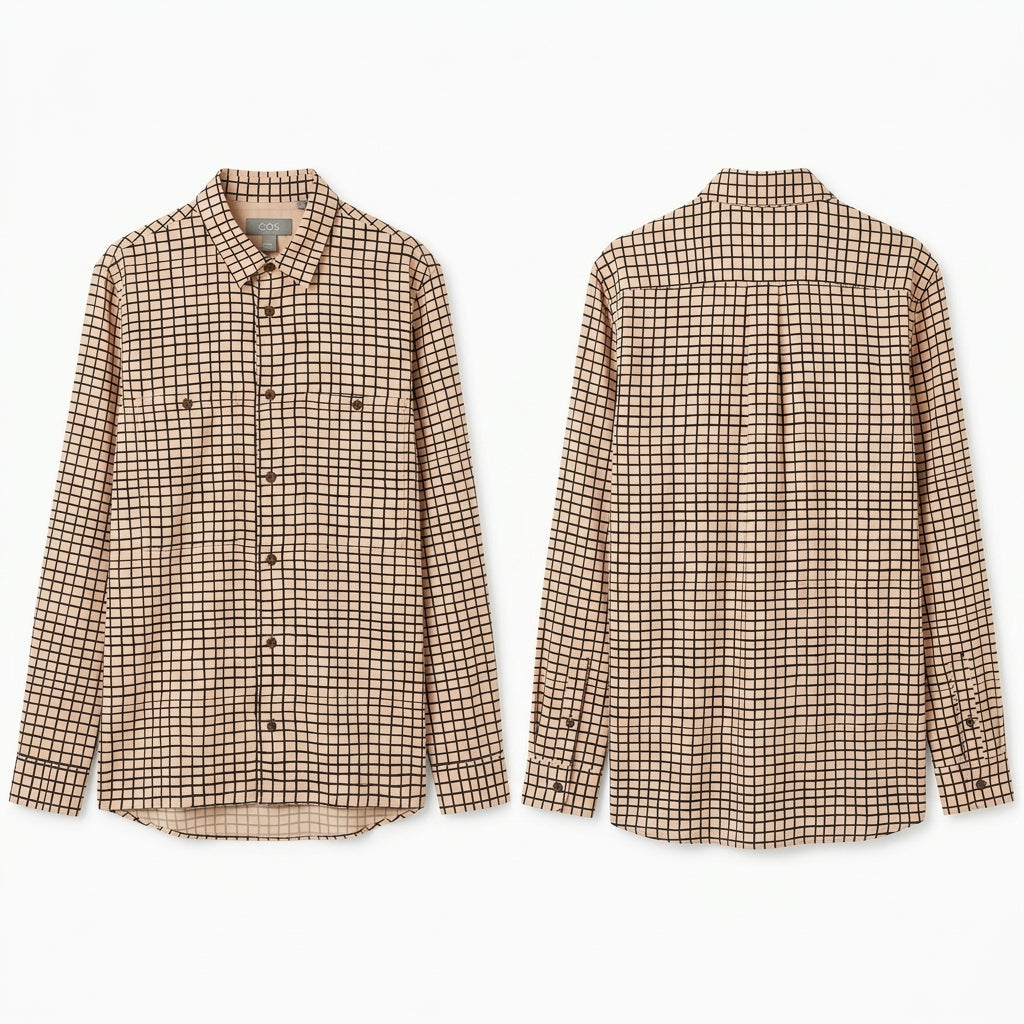 COS Men's Grid Check Long Sleeve Shirt (Size XS)