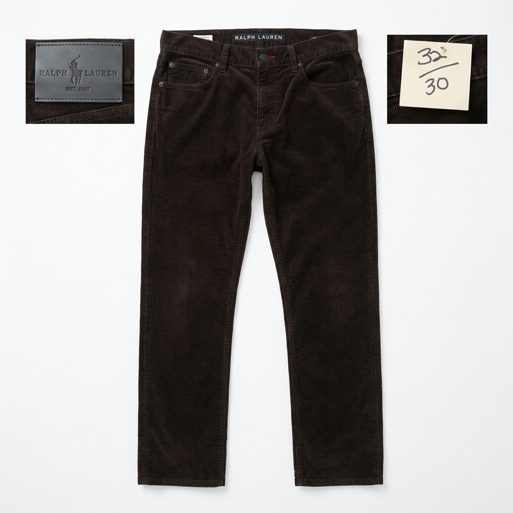 Ralph Lauren Men's Dark Brown Corduroy Pants (32x30)