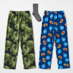 Mad Dog Boys' Geo Camo & Football Fleece 2-Fer Pants with Socks Set