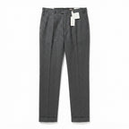 8 by Yoox Charcoal Wool Flannel Pants (Size 56)