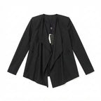 LUBIAM Black Cascade Front Tailored Blazer (Size 44)