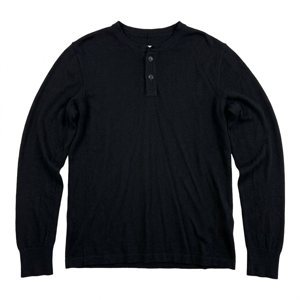 rag & bone Standard Issue Men's Long Sleeve Henley - Black