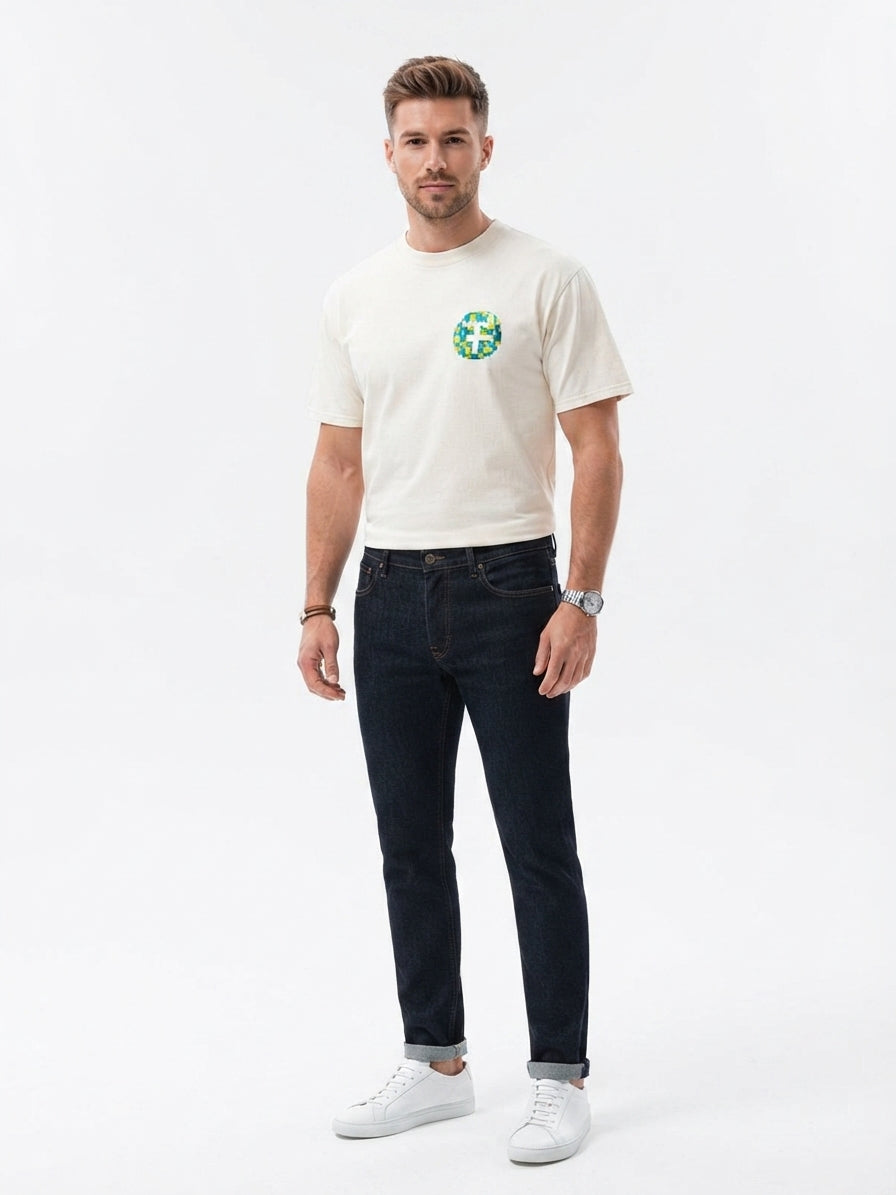 FIVE FOUR Back Pixel Logo T-Shirt (Cream)