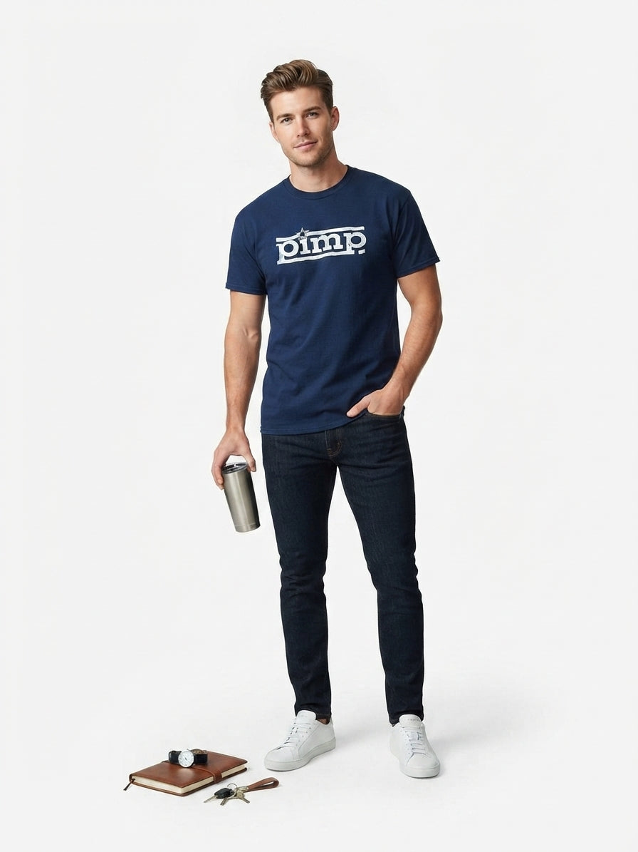 Pimp Gear Vintage Star Logo T-Shirt (Navy)