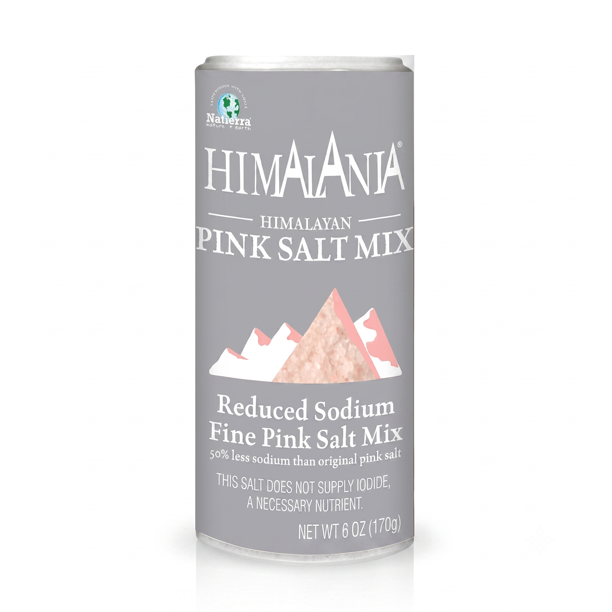 Natierra Himalania® Reduced Sodium Fine Pink Salt Shaker – 6 oz