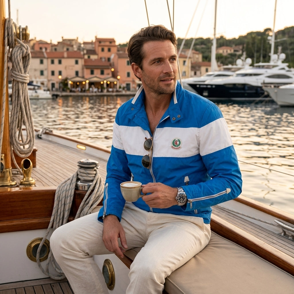 Calvaresi NBA Licensed Lightweight Track Jacket - Bright Blue made in Italy