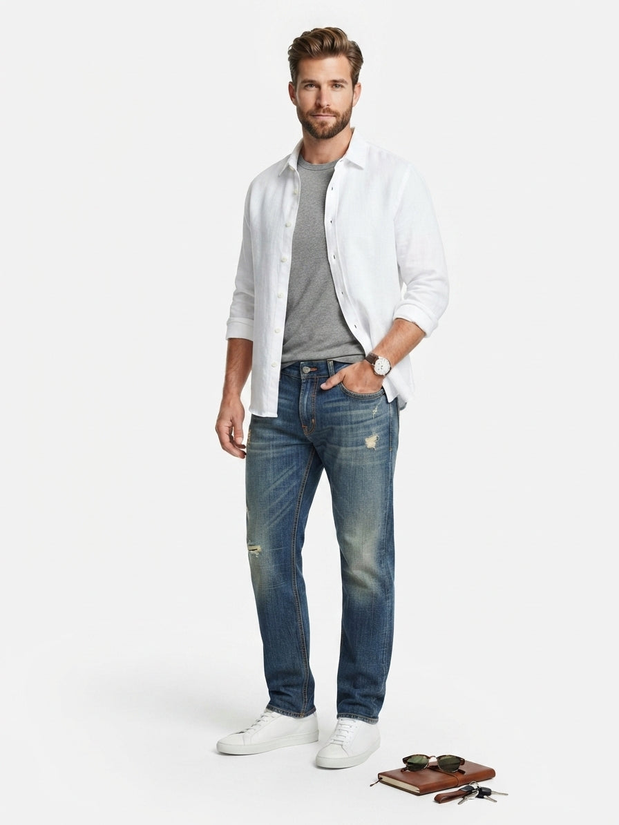 FIVE FOUR Engineering Distressed Jeans (Size 40)