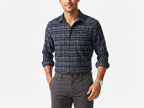 Theory Blue Plaid Flannel Shirt (Size XL)