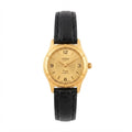 Vintage OREX Quartz Watch - Gold-Tone Dial & Case Black - Battery Required