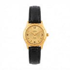 Vintage OREX Quartz Watch - Gold-Tone Dial & Case Black - Battery Required