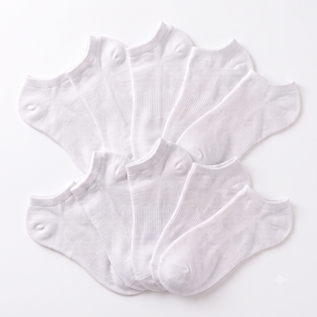 Hot Feet Women's Thin Low Cut No-Show Athletic Ankle Socks 18-Pack - White (Size 4-10)