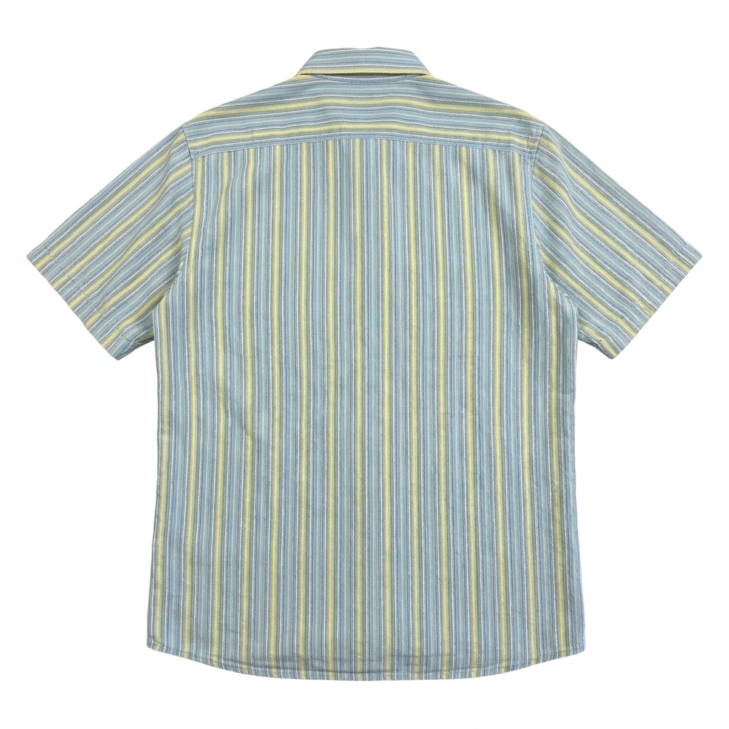 Tommy Bahama Men's Silk Striped Short Sleeve Button-Up Shirt - Blue/Green