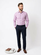 Eton Contemporary Pink Micro-Check Dress Shirt (Size 43/17)
