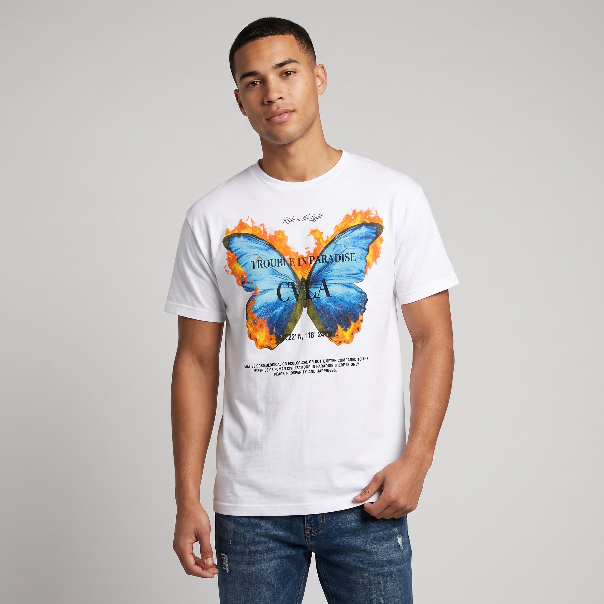 Cvla Trouble In Paradise Butterfly T-Shirt (Large)