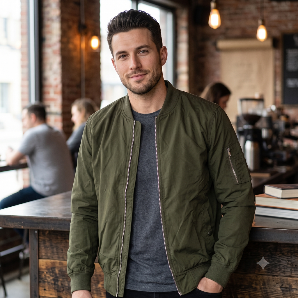 Five Four x Diet Starts Monday Men's Utility Bomber Jacket - Olive