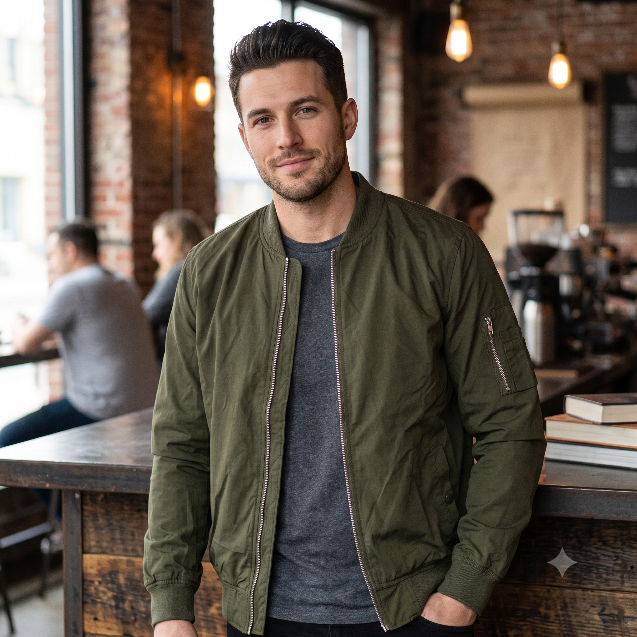 Five Four x Diet Starts Monday Men's Utility Bomber Jacket - Olive