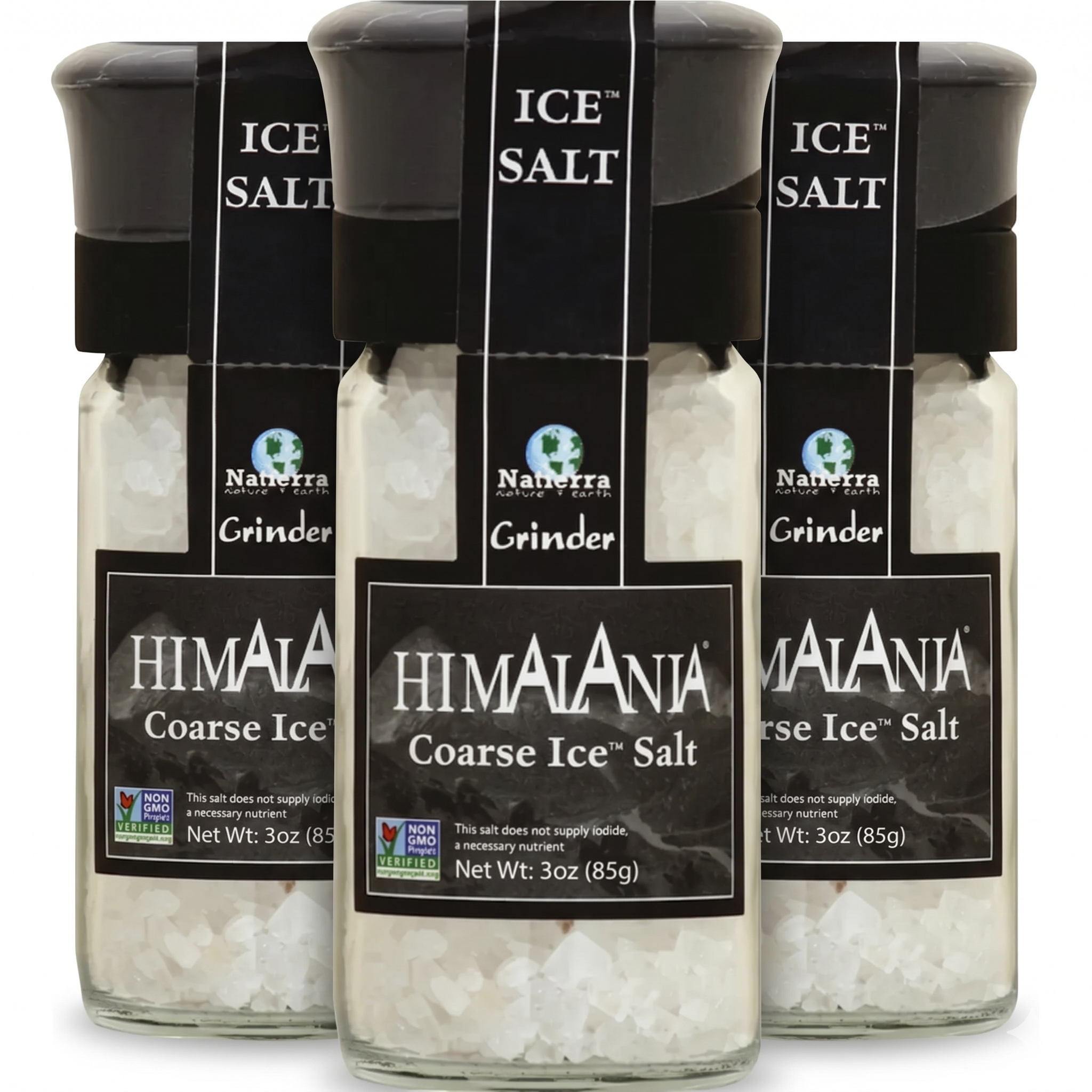 Natierra Himalania® Coarse Himalayan Ice Salt Glass Grinder – 3 oz